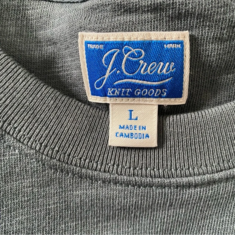 J. Crew Knit Goods Men's Green Long Sleeve Pocket Shirt Size L Soft Cotton EUC
